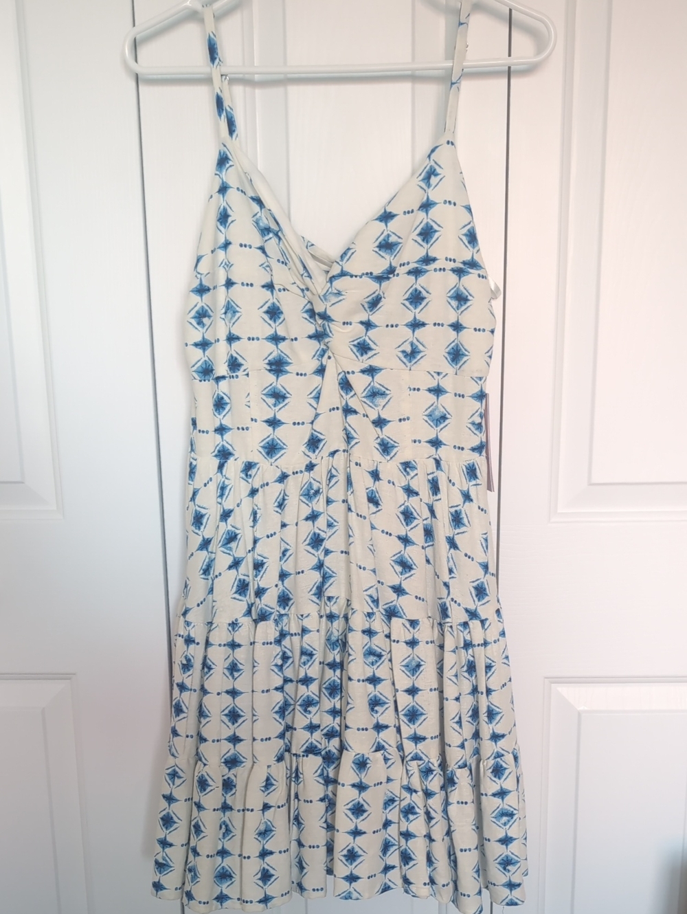 Avec Les Filles Tiered Fit & Flare Shibori Print Mini Dress